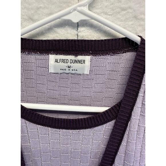 Vintage Alfred Dunner Stunner! Purple Cardigan Faux 2 Pc GrannyCore Size M - Picture 4 of 8